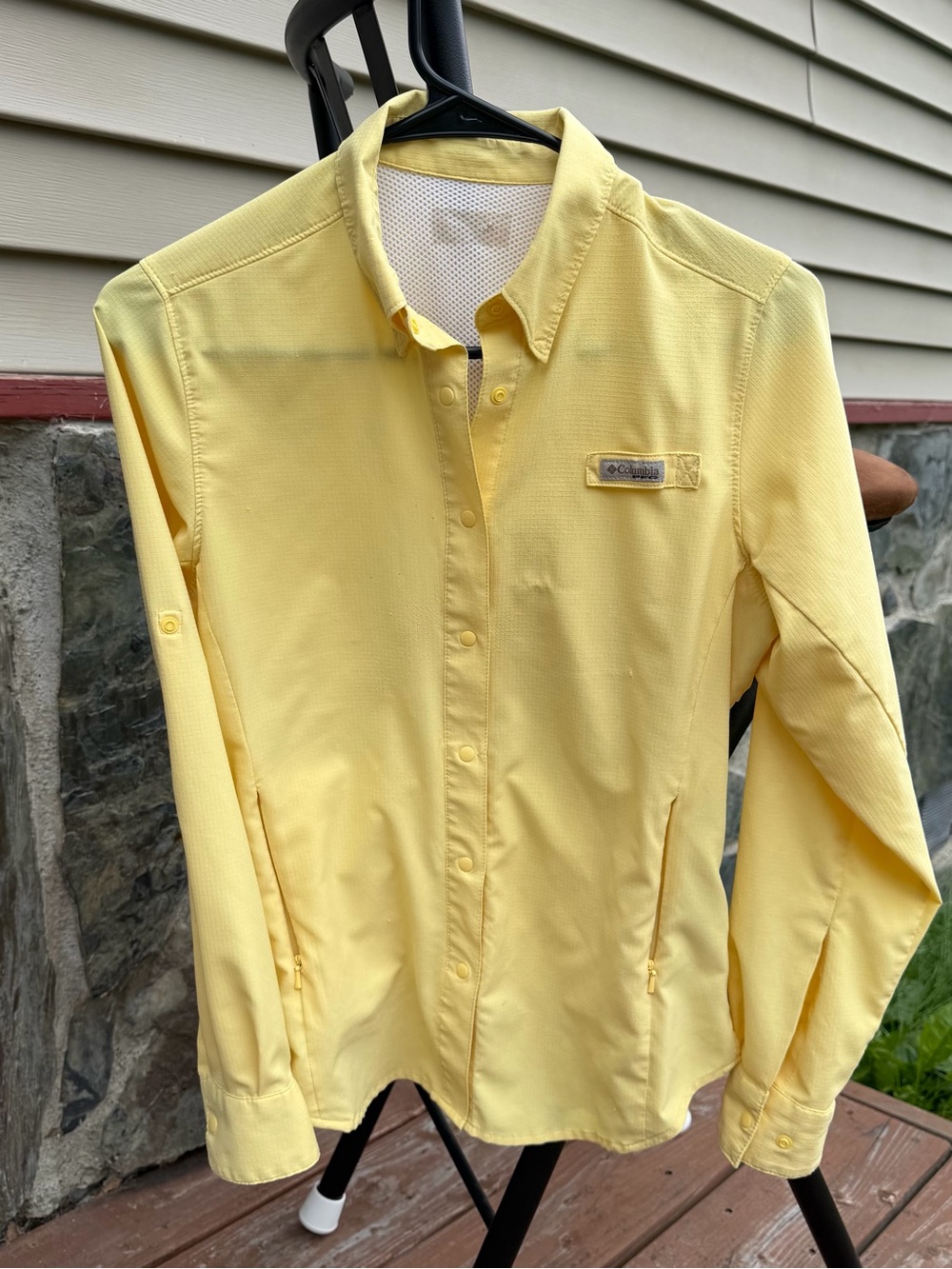 Columbia Yellow Women's Button-Down PFG Shirt